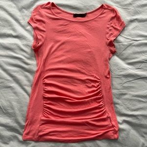 The Limited Ruched Coral Top